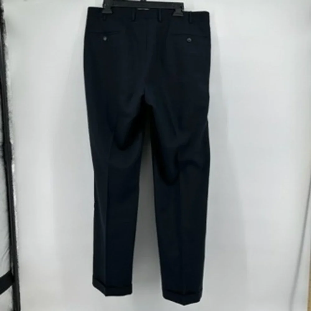 Lauren Ralph Lauren Mens Dress Pants Pleated 36x32 Cuff Hem‎ Navy Blue